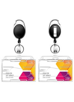 2 Pack Heavy Duty Retractable Badge Reel Clip With Hard Plastic Clear Badge Holders Holding 2 Pieces Of Id Badge Name Card Horizontal Style - pzsku/Z614E48B970EA83024495Z/45/_/1693829710/1beb92c6-5bd9-4c76-a2d2-bec0c22cc6e0