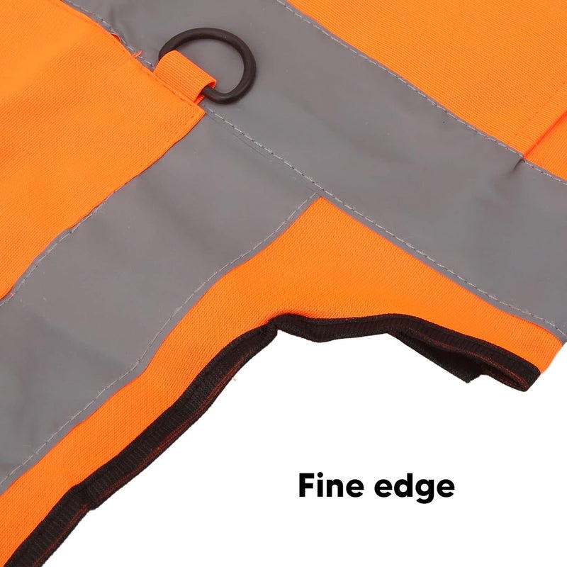 ZJchao Safety Reflective Vest High Visibility Multiple Pockets Zipper Front Work Vest for Construction Traffic Control Outdoor Work Polyester Fiber (Orange) - Image 2
