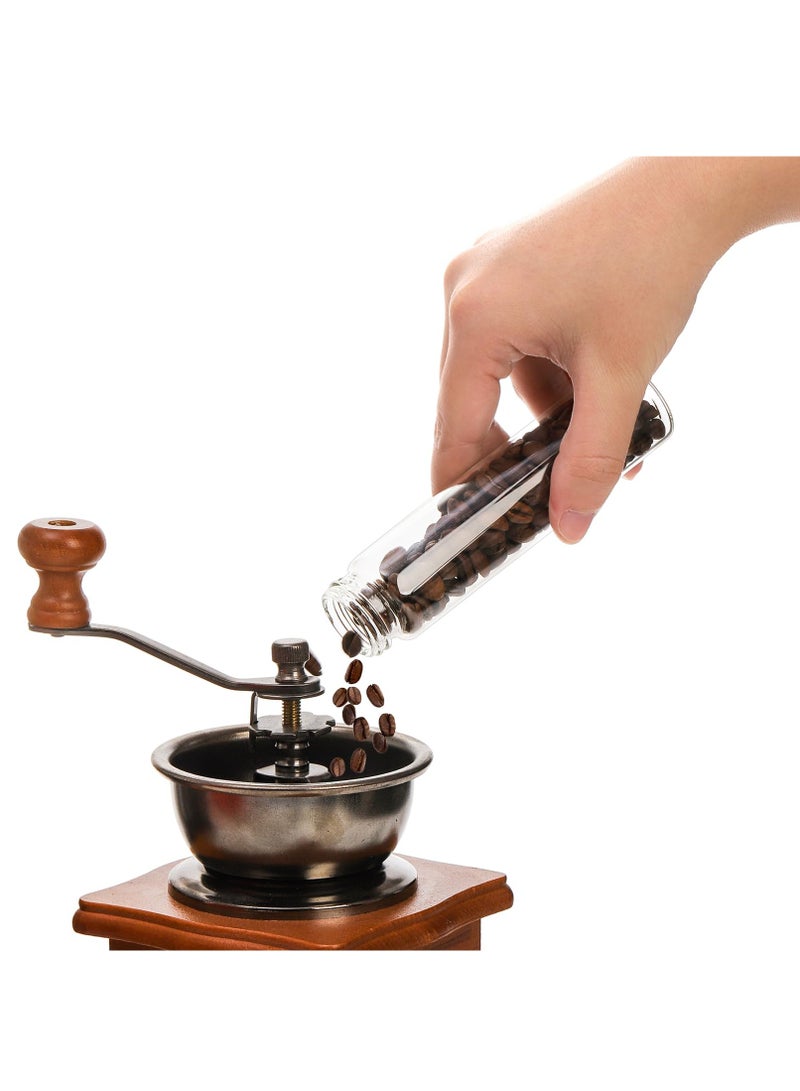 شو وو مجموعة من ١٢ أنبوبًا لتخزين حبوب البن، وأقبية زجاجية مع حامل خشبي، وقوارير قياس بأغطية وقمع لتخزين توابل شاي البن، سعة ٢ أونصة. - Image 2