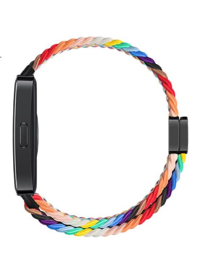 Bing Hong Binghong Nylon Smart Sport Watch Band For Huawei Band 9, Loop Elastic Weave Wristband For Men And Women, Lightweight And Breathable - Black Graphite (Black Buckle) - Image 1