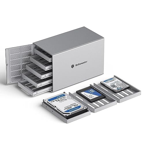 Yottamaster 5 Bay External Hard Drive Enclosure, Aluminum USB3.0 3.5" HDD Enclosure for 3.5 & 2.5 Inch SATA HDD/SSD, Support 90TB(5x18TB) Direct Attached Storage DAS, Non-RAID [PS500U3] - Image 1