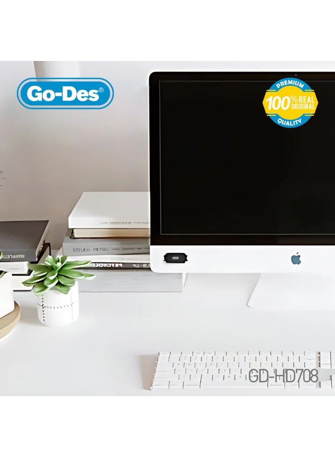 GO-DES GD-HD708 Magnetic Phone Tablet Holder 360° Rotating Aluminum Alloy Stand Universal Mount for Car Home Office - Image 4