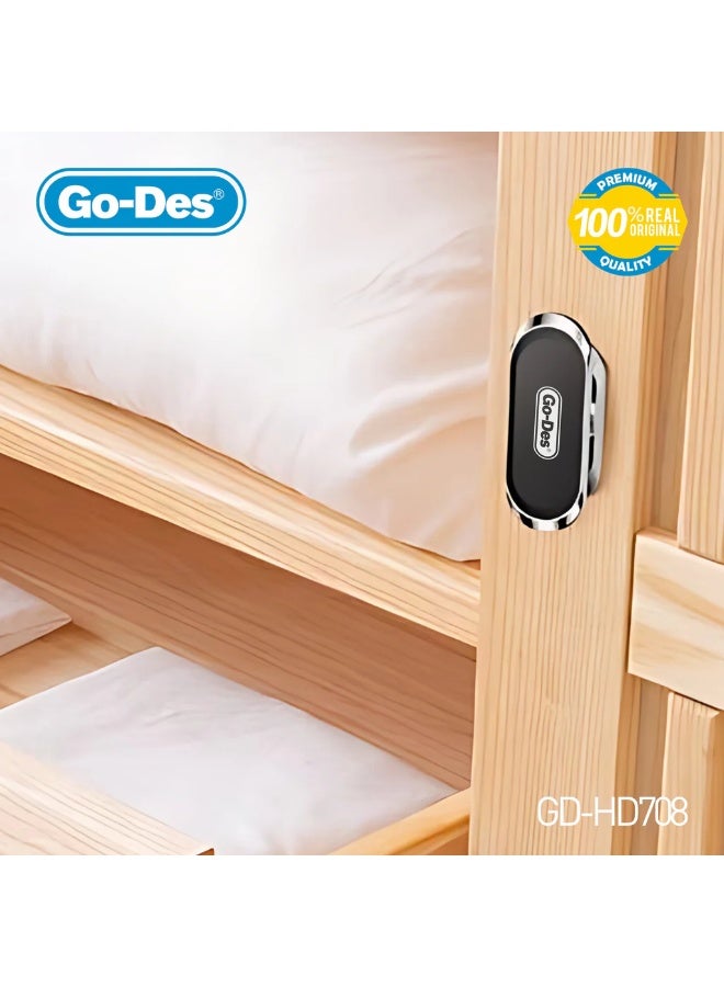 GO-DES GD-HD708 Magnetic Phone Tablet Holder 360° Rotating Aluminum Alloy Stand Universal Mount for Car Home Office - Image 5