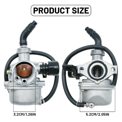 DUZFOREI PZ19 Carburetor Carb Air Filter Kit with Throttle Handle Grips Cable, Fit for 50cc 70cc 90cc 110cc 125cc ATV Four Wheeler Go Kart, Replacement for Tao Tao Replacement for Apollo - Image 3