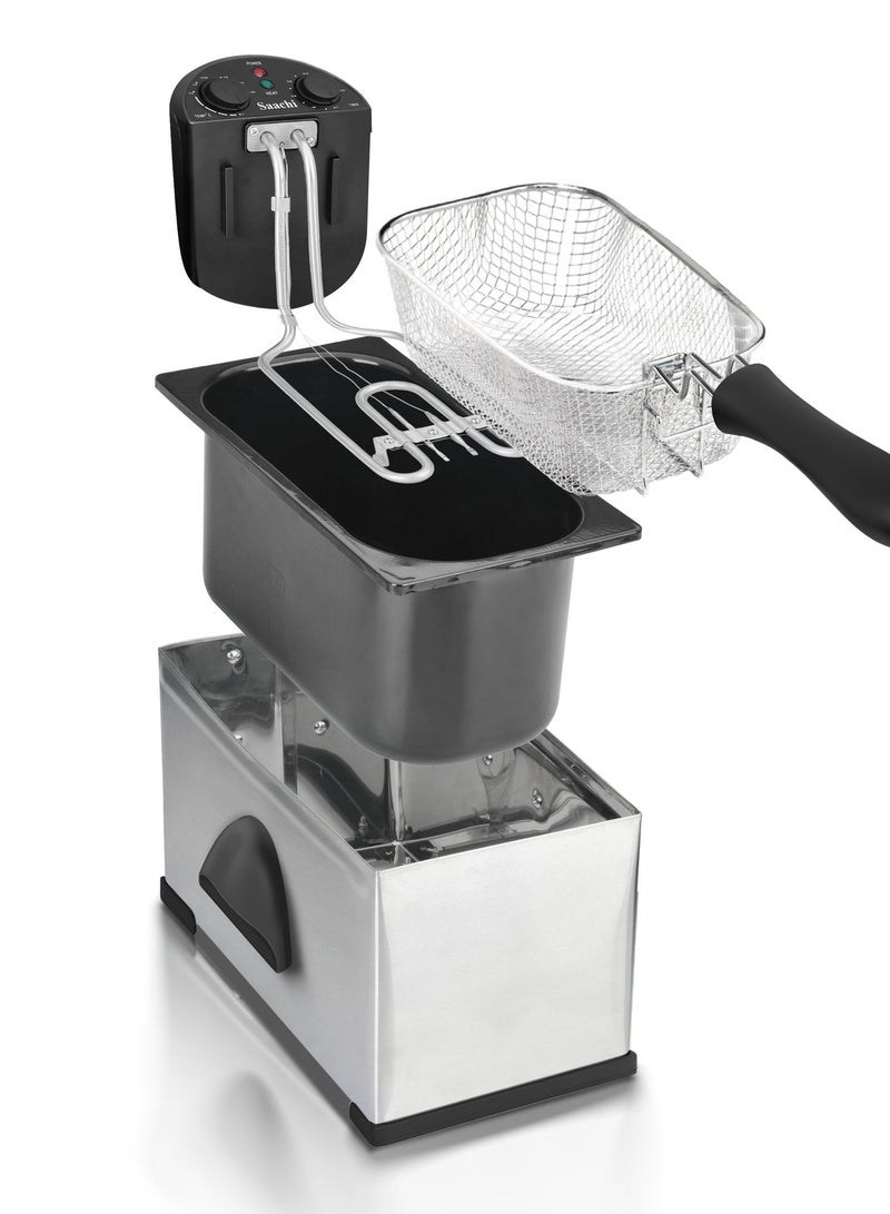 Saachi Deep Fryer With Adjustable Thermostat And Thermal Cut-Out Reset Button 3 L 2000 W NL-DF-4702T Silver - Image 2