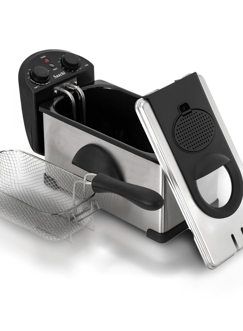 Saachi Deep Fryer With Adjustable Thermostat And Thermal Cut-Out Reset Button 3 L 2000 W NL-DF-4702T Silver - Image 5