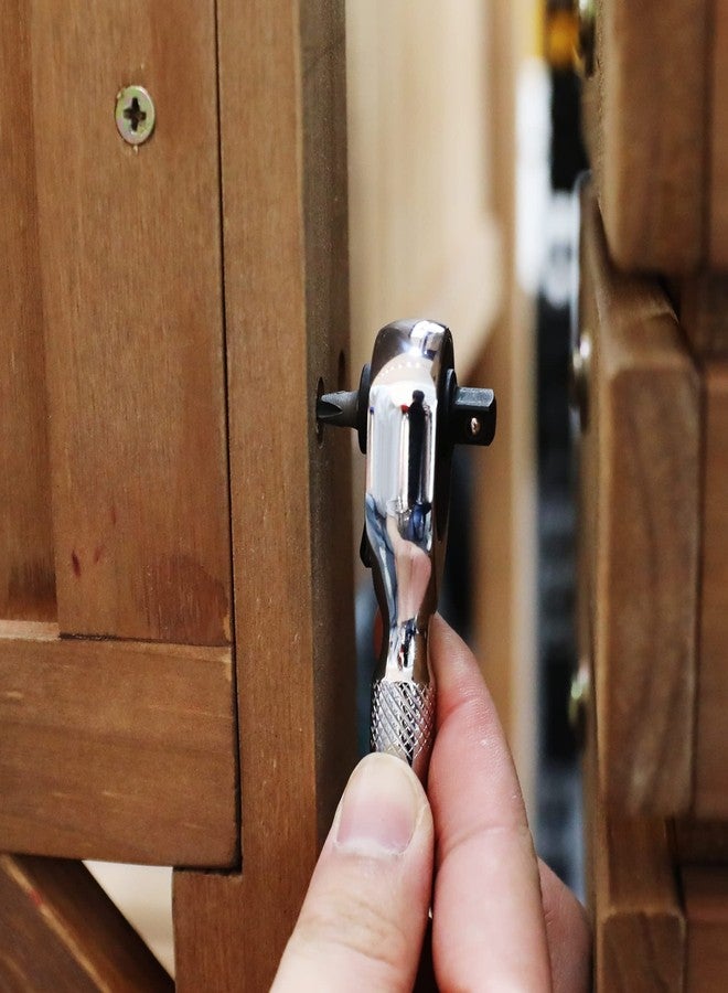DURATECH 1/4-Inch Stubby Ratchet Wrench, Socket&Bit Driver, 72-Tooth, Chrome Alloy Made, Chrome Plated Finish - Image 5