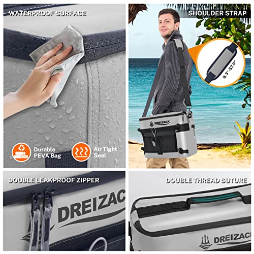 Dreizack Kayak Cooler Bag, 22L Capacity, Gray, Waterproof PVC Material, Behind Seat Access - Image 5