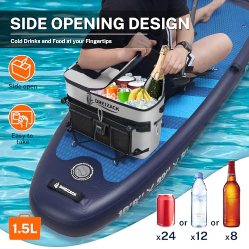 Dreizack Kayak Cooler Bag, 22L Capacity, Gray, Waterproof PVC Material, Behind Seat Access - Image 3