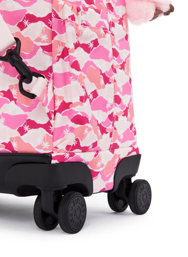 kipling New Zea Pink Palm Large Wheeled Backpack (With Laptop Compartment) I4674-1Bv - Image 5