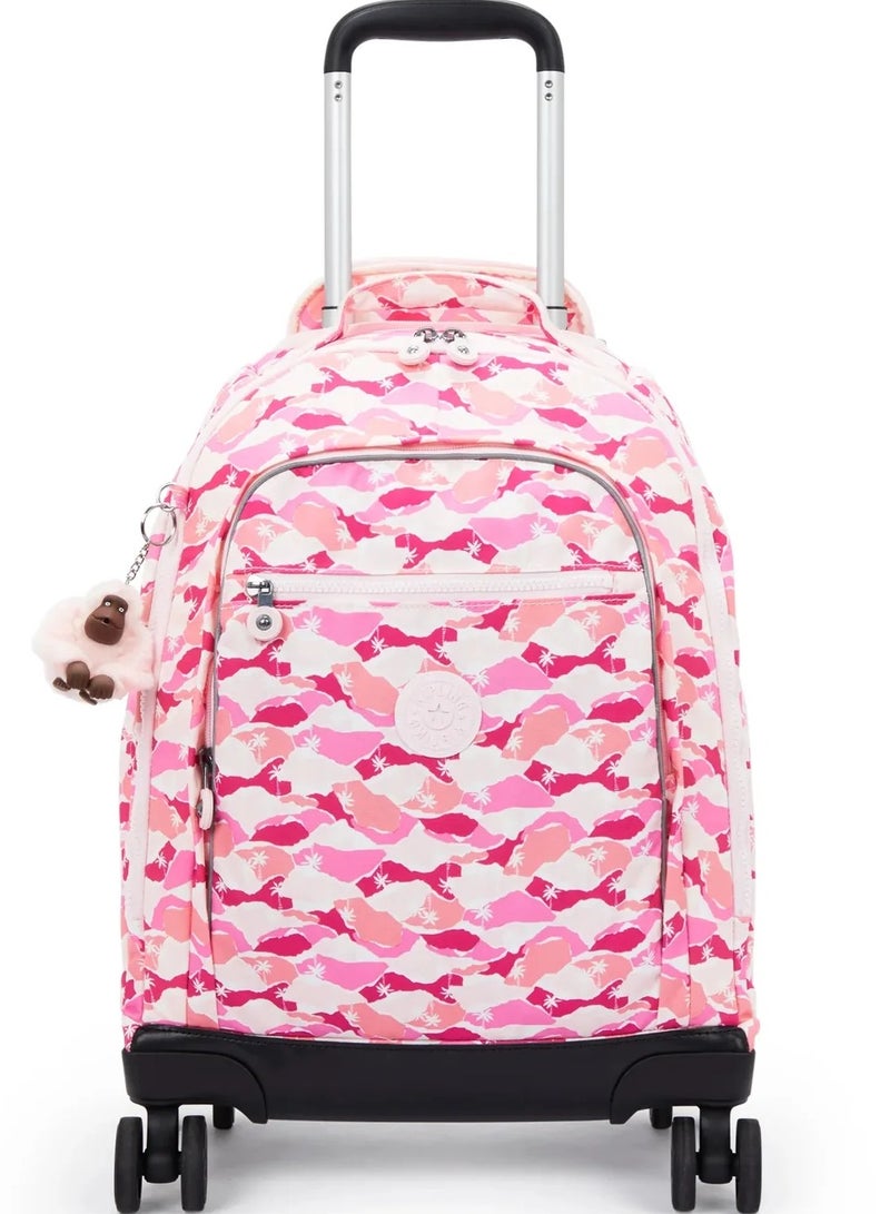 كيبلينغ حقيبة ظهر بعجلات زيا وردي كبيرة مع جيب للابتوب - Image 1