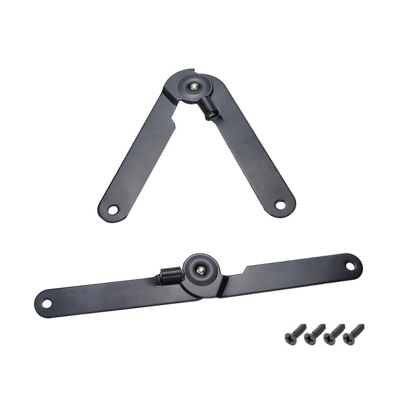 Pastlla 2 Pcs 180 Degree Rotatable Support Hinges, 9 Inch Folding Lid Support Hinges for Furniture Cabinet Cupboard Box Jewellery Gift Door Hardware Locks Box, Black - Image 1