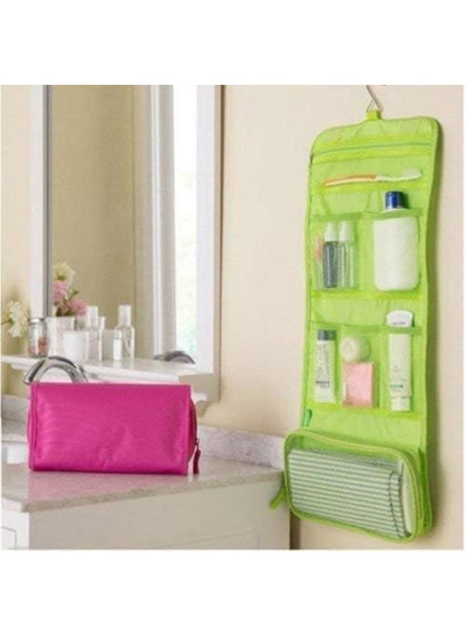 Foldable Hanging Toiletry Bag – Multi-Pocket Travel Makeup & Bathroom Organizer Kit – Water-Resistant – Multi-Color Options - Image 2