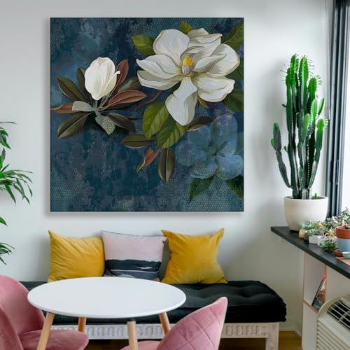 PAPER PLANE DESIGN Enchanting Floral Wall Art: A Symphony of Nature's Elegance Large Size Canvas Framed Paintings For Living Room Office,Home Decor. (24 Inch x 24 inch, B) - Image 1