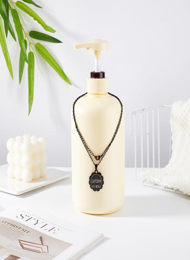 AHANDMAKER 4Pcs Lotion/Soap Tags, Stainless Steel Soap Dispenser Chain Labels Soap Bottle Labels Dispenser Set Hanging Tags for Mason Jar Decoration Kitchen Bathroom Organization, Black - Image 5