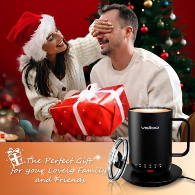 VSITOO S3 Pro 16oz Smart Self Heating Coffee Mug, Heated Coffee Mug with AI Auto-Sensing Temperature Control, 120-150℉ Rechargeable Smart Mug Warmer, IPX7 Waterproof, Gift for Men Women, Black - Image 5