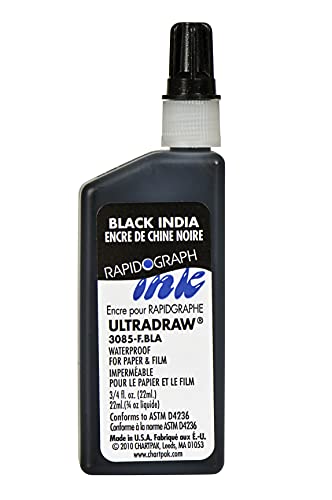 KOH-I-NOOR KohINoor Ultradraw PigmentBased Ink 075 Ounce Bottle Black 3085FBLA