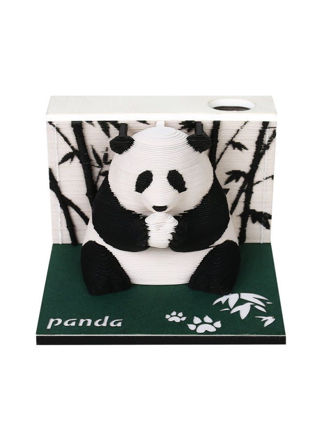 Creative Desktop Cultural And Creative Ornaments Panda Paper Carving Model Scenic Spot Travel Commemorative Gifts Customized 3d Stereo Note Pad