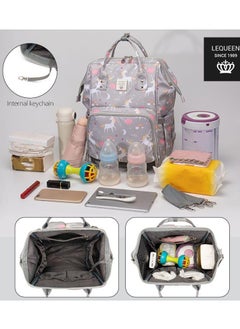LEQUEEN Diaper bag 7th edition diamond - Gray unicorn  - Image 2