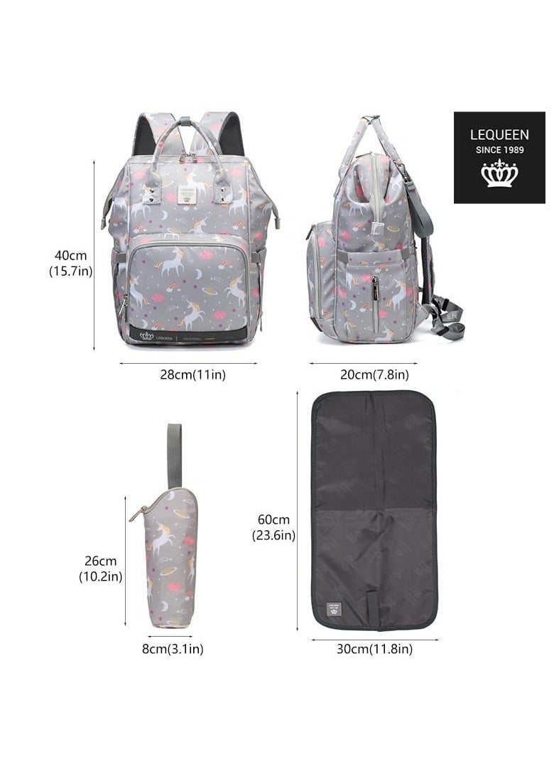 LEQUEEN - Diaper bag 7th edition diamond - Gray unicorn - Image 1