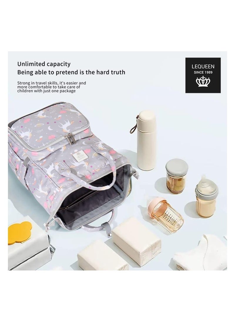 LEQUEEN - Diaper bag 7th edition diamond - Gray unicorn - Image 1