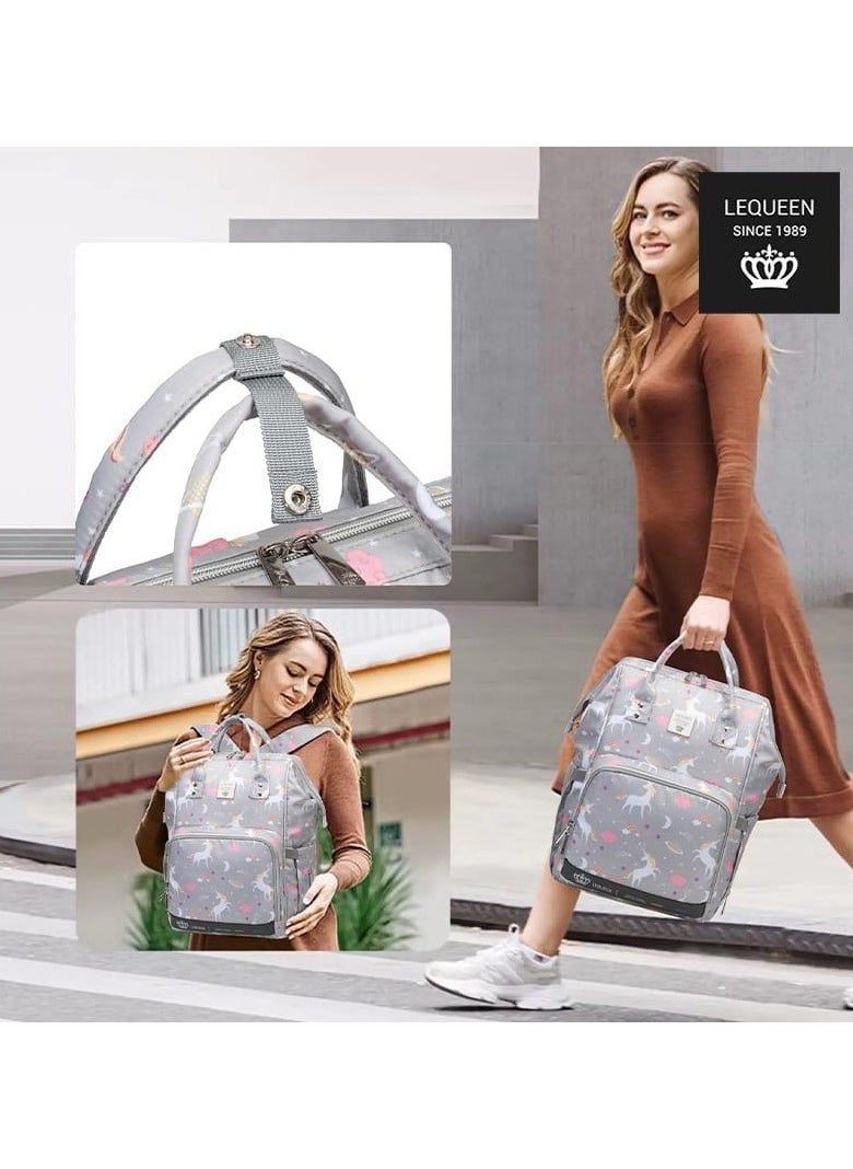 LEQUEEN - Diaper bag 7th edition diamond - Gray unicorn - Image 1