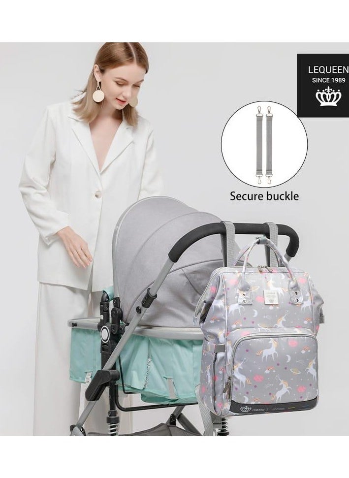 LEQUEEN - Diaper bag 7th edition diamond - Gray unicorn - Image 1