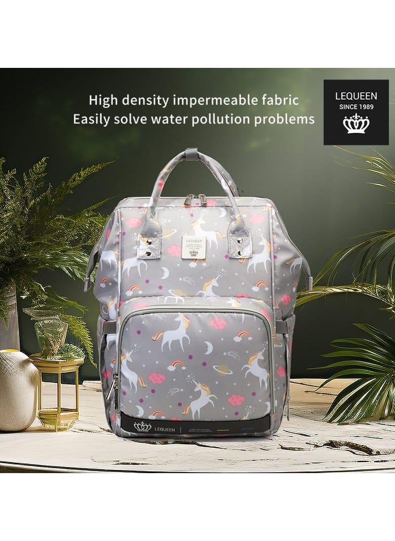 LEQUEEN - Diaper bag 7th edition diamond - Gray unicorn - Image 1