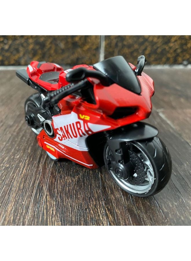Alloy Pullback Motorcycle Model Ornaments Mini Simulation Racing Toy Keychain Pendant Grasp-Color:1:32 Alloy Pull-back Ducati (red, No Packaging, Single Color Minimum Batch Of 300)