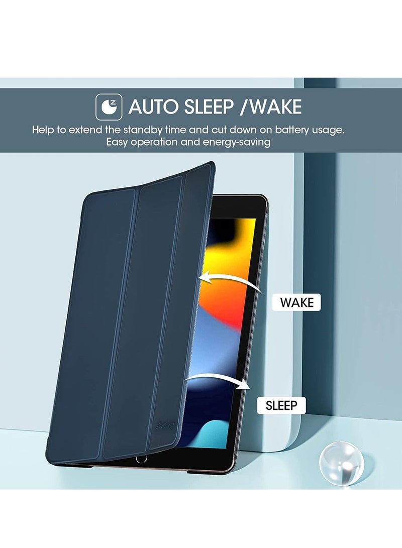 MUNTAQI iPad 10.2 Case - Compatible with 9th Generation (2021), 8th Generation (2020), 7th Generation (2019) - Slim Stand Hard Back Shell Protective Smart Cover for 10.2 iPad - Navy Blue - Image 4