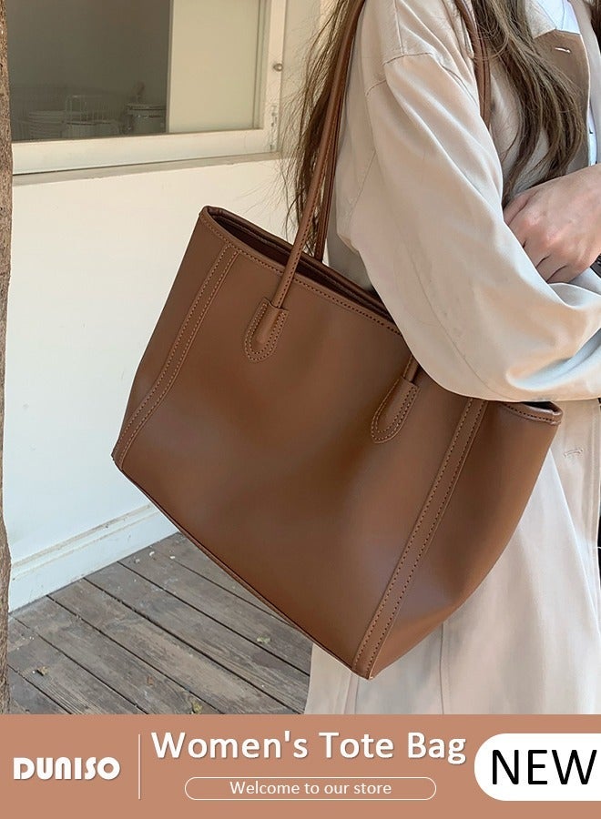 DUNISO Women's Shoulder Tote Bag Faux Leather Handbag For Women Large Capacity Bucket Bag Fashionable Travel Messenger Shoulder Bag For Ladies Girls College Students - Image 1