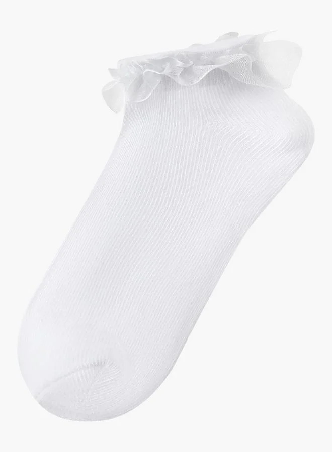 جونيورز Pack Of 3 Girls School Socks Ankle Length