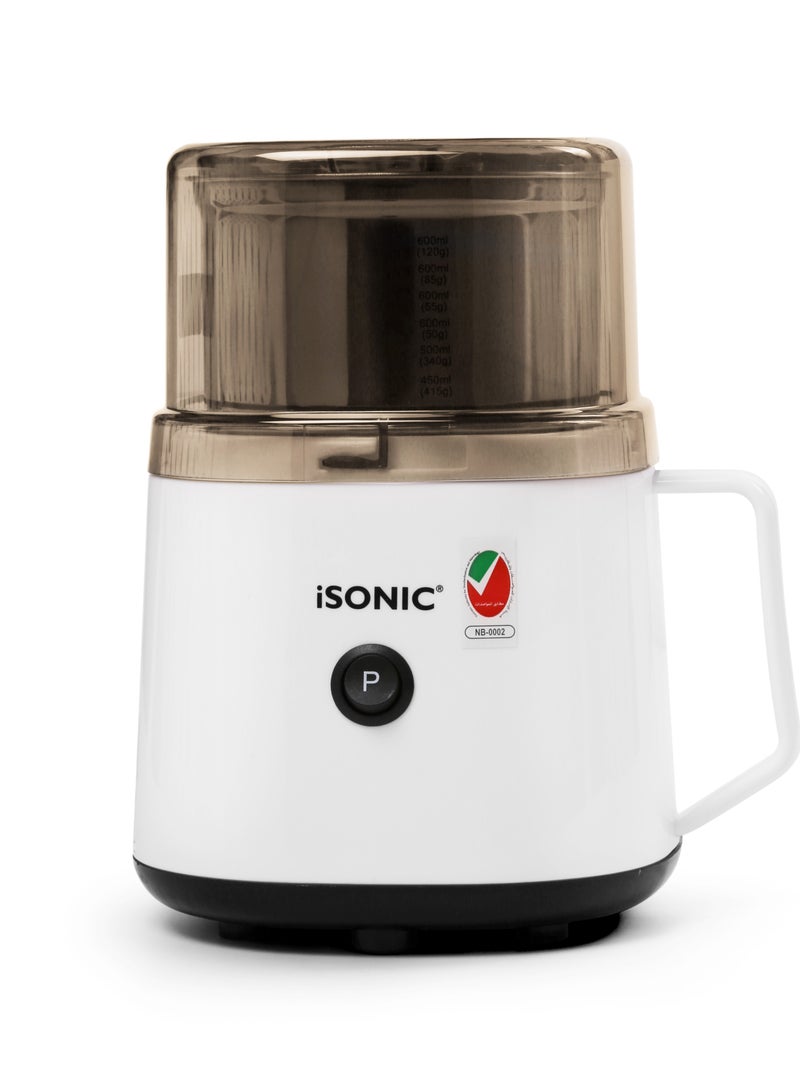 iSONIC مطحنة توابل القهوة 600 مل محرك ثقيل 300-400 واط، مظهر فريد IG 789 - Image 1