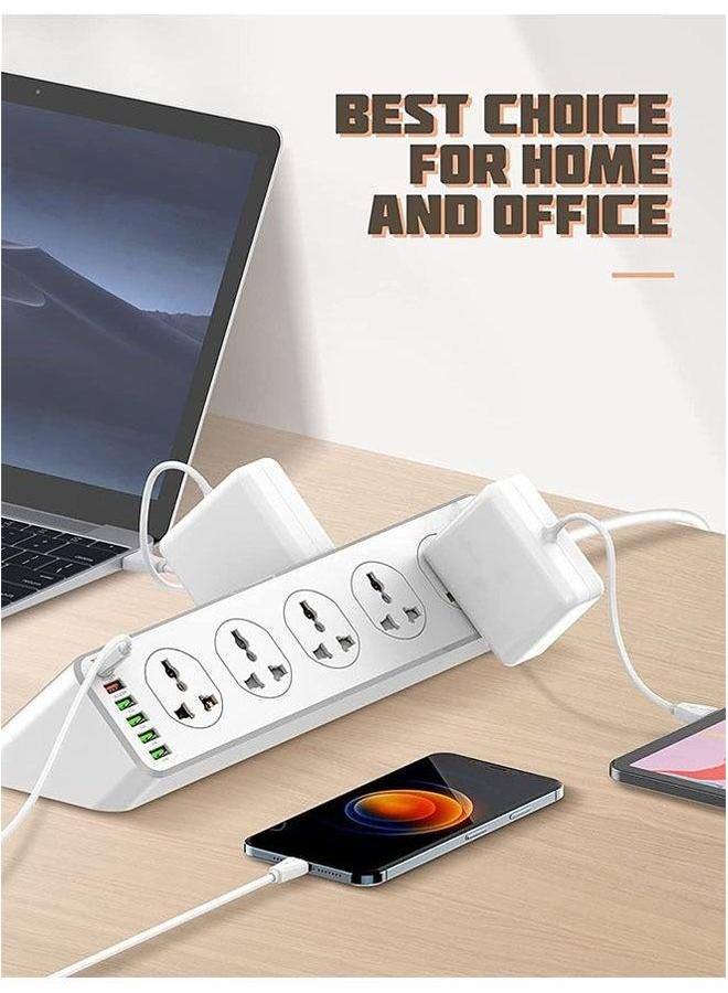 HOMESTAR Socket Extension, 10-Socket Power Strip, Multifunctional Fast Charging Port, 2-Meter Cord - Image 3