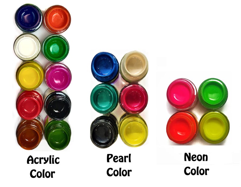 Definite Art Fevicryl Acrylic & Specialty Kits - 10 Colors, 4 Neon Colors, 6 Pearl Colors, 120ml Modge Podge & Paint Brush Set for Acrylic, Watercolor & Multi-Surface Painting - Image 2