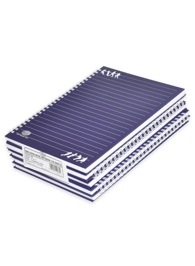 FIS Spiral Hard Cover Notebook, Size 9"x7" Inches, Single Line Ruling, 100 Sheets Pack 5 Pieces - FSNBS971905 - Image 3