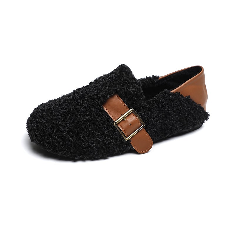 Cozy Faux Fur Clogs for Women Black 