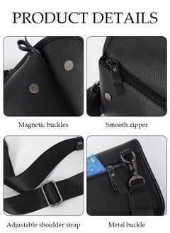 DUNISO Compact Crossbody Bag for Men Waterproof Sling Bag Multipurpose Cross Body Chest Bag Shoulder Bag for Travel Hiking Retro Purse Bag with Detachable Strap  - Image 3