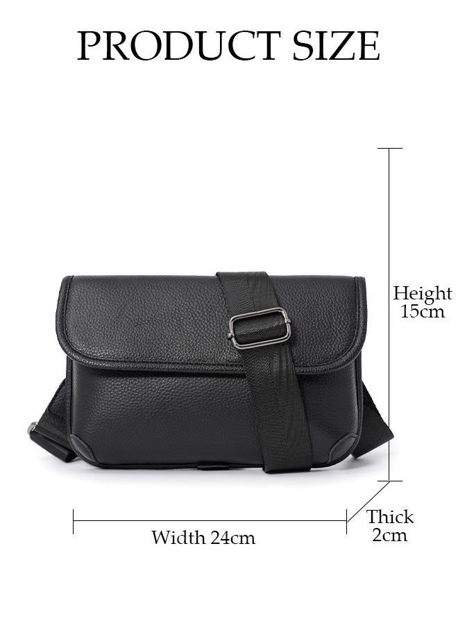 DUNISO Compact Crossbody Bag for Men Waterproof Sling Bag Multipurpose Cross Body Chest Bag Shoulder Bag for Travel Hiking Retro Purse Bag with Detachable Strap  - Image 4