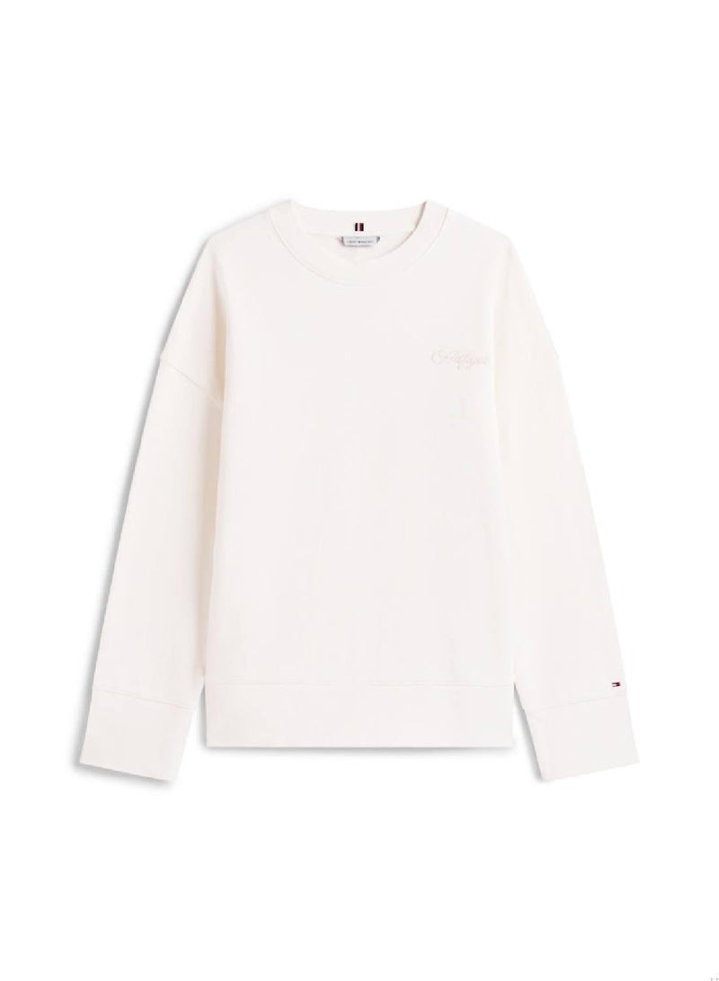 TOMMY HILFIGER Logo Embroidery Relaxed Fit Sweatshirt - Image 4