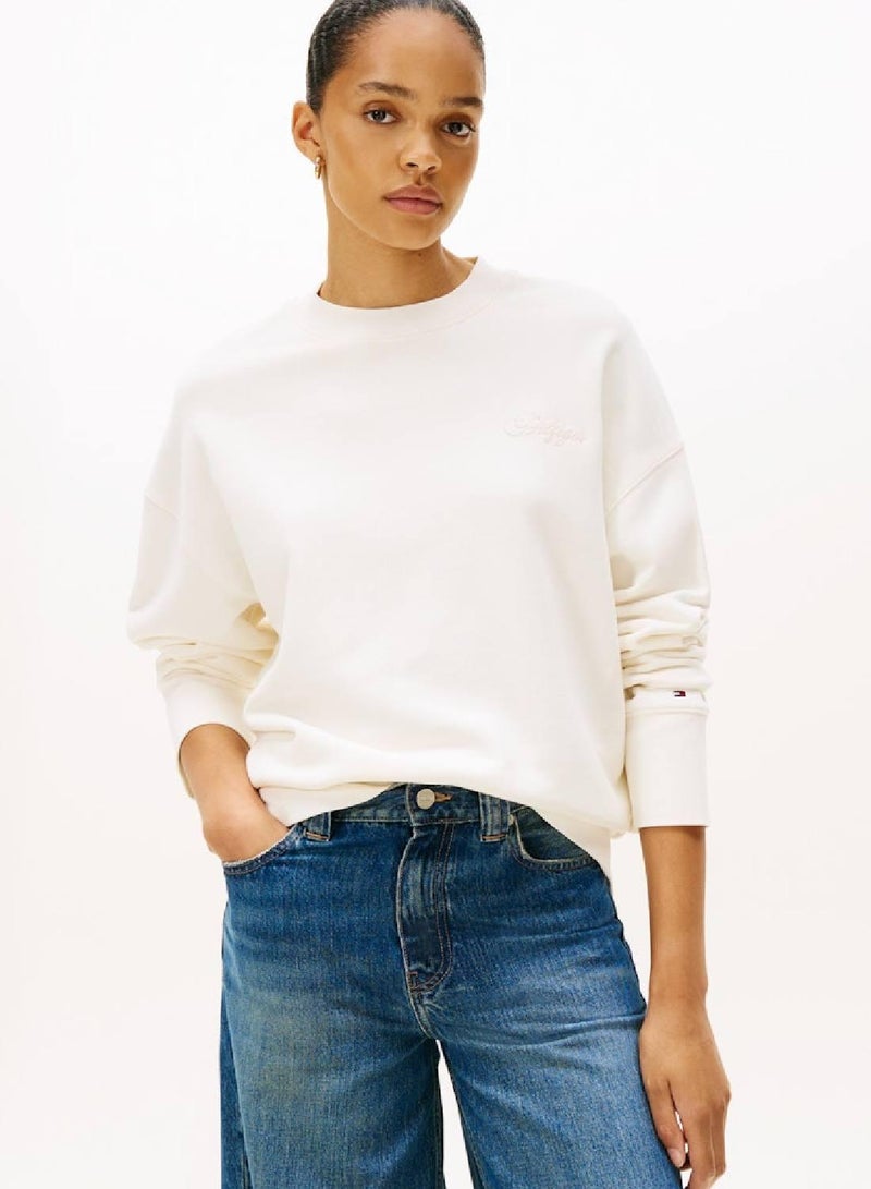 TOMMY HILFIGER Logo Embroidery Relaxed Fit Sweatshirt - Image 1