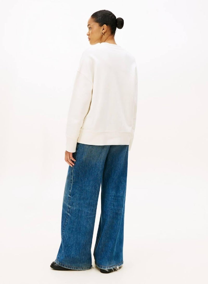 TOMMY HILFIGER Logo Embroidery Relaxed Fit Sweatshirt - Image 2