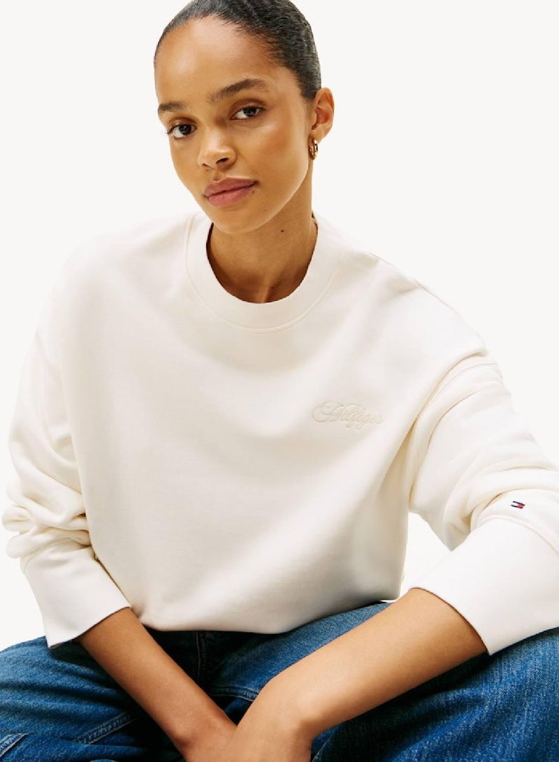 TOMMY HILFIGER Logo Embroidery Relaxed Fit Sweatshirt - Image 5