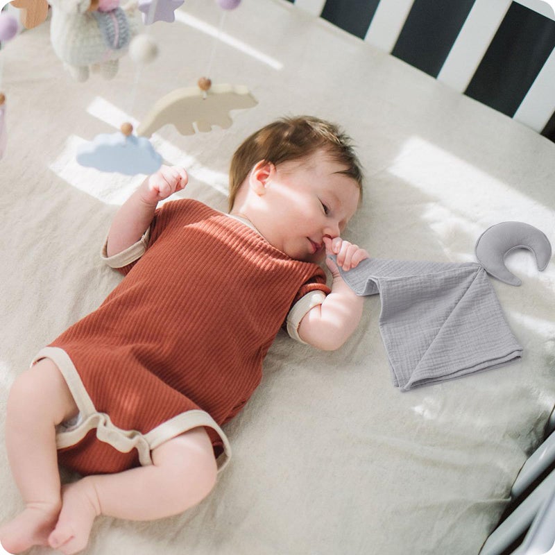 Knirose Newborn Baby Loveys Security Blanket Muslin Soft  Breathable, Muslin Cotton Moon Lovies for Baby New Born Boy Girl Unisex Baby Unique Neutral Presents for Babies Newborn Toddler - Image 3