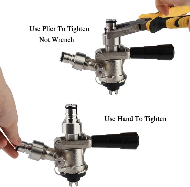 Ferroday Ball Lock Keg Coupler Adapters for Sankey to Ball Lock Quick Disconnect Conversion Kit Fits A D S G Type Keg Coupler FPT 5/8 Thread Stainless Steel Keg Coupler Adapters Gas Post & Liquid Post - Image 5