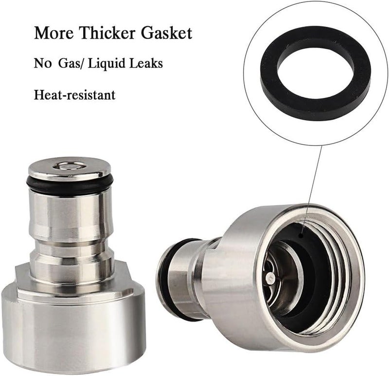 Ferroday Ball Lock Keg Coupler Adapters for Sankey to Ball Lock Quick Disconnect Conversion Kit Fits A D S G Type Keg Coupler FPT 5/8 Thread Stainless Steel Keg Coupler Adapters Gas Post & Liquid Post - Image 2