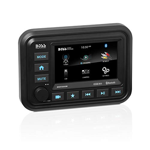 BOSS Audio Systems MGV550B Marine Gauge Receiver - Weatherproof, 5 Inch Touchscreen, Built-in Amplifier, Bluetooth, Digital Media MP3 Player, No CD Player, USB Port, AM/FM Radio - Image 1