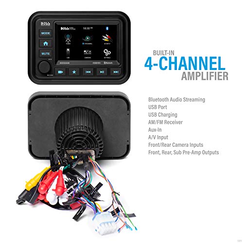 BOSS Audio Systems MGV550B Marine Gauge Receiver - Weatherproof, 5 Inch Touchscreen, Built-in Amplifier, Bluetooth, Digital Media MP3 Player, No CD Player, USB Port, AM/FM Radio - Image 3