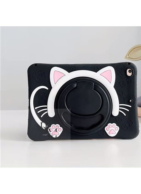 Samsung Galaxy Tab A8 Lte X207 Compatible Cat Patterned Children's Tablet Case with Strap
