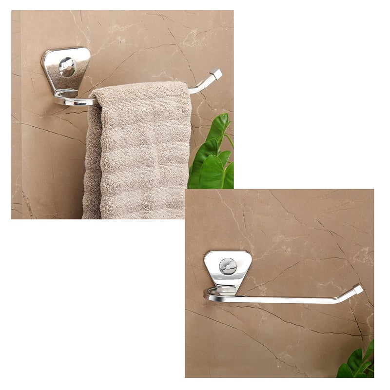 Fortune Fortune Premium Stainless Steel Napkin Ring, Towel Ring, Napkin Holder, Towel Hanger, Bathroom Accessories for Homes, Hotels Decor- Chrome Finish (Pack of 2) - Image 1
